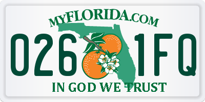 FL license plate 0261FQ