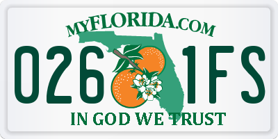 FL license plate 0261FS