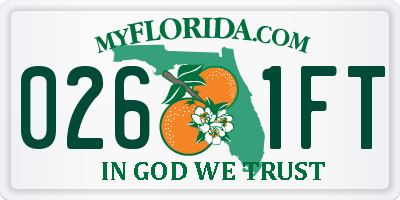 FL license plate 0261FT