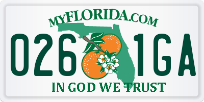 FL license plate 0261GA
