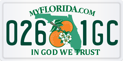 FL license plate 0261GC