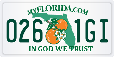 FL license plate 0261GI