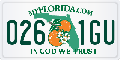 FL license plate 0261GU