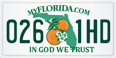 FL license plate 0261HD