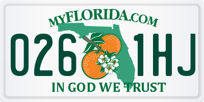 FL license plate 0261HJ