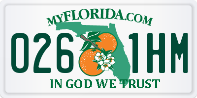 FL license plate 0261HM