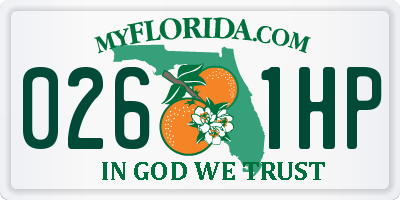 FL license plate 0261HP