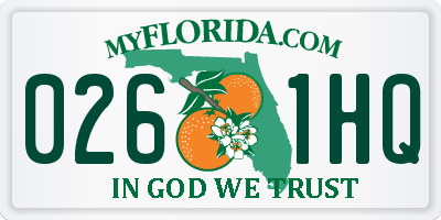 FL license plate 0261HQ