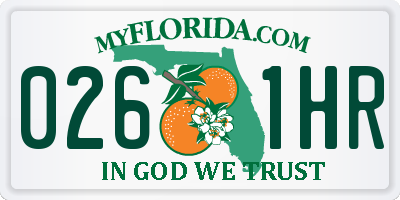 FL license plate 0261HR