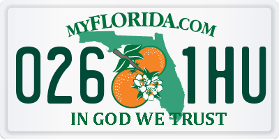 FL license plate 0261HU