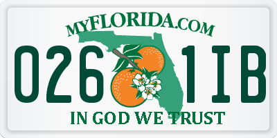 FL license plate 0261IB