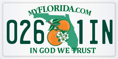 FL license plate 0261IN