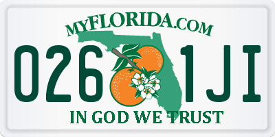 FL license plate 0261JI