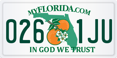 FL license plate 0261JU