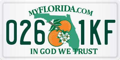FL license plate 0261KF