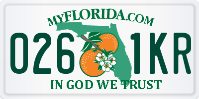 FL license plate 0261KR