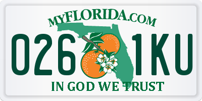 FL license plate 0261KU