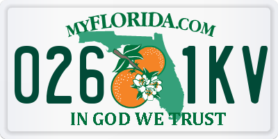 FL license plate 0261KV