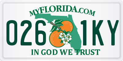 FL license plate 0261KY