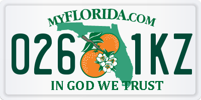 FL license plate 0261KZ