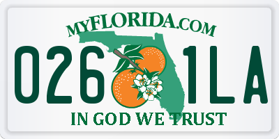 FL license plate 0261LA