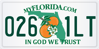FL license plate 0261LT