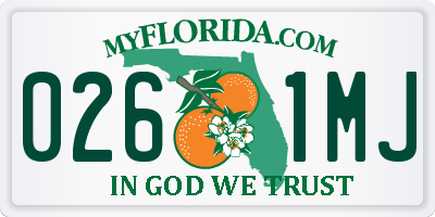 FL license plate 0261MJ