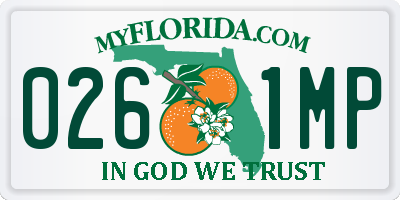 FL license plate 0261MP
