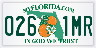 FL license plate 0261MR