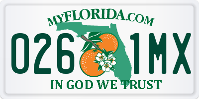 FL license plate 0261MX