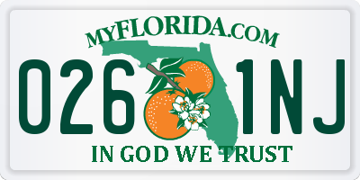 FL license plate 0261NJ