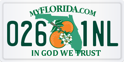 FL license plate 0261NL