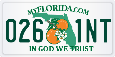 FL license plate 0261NT