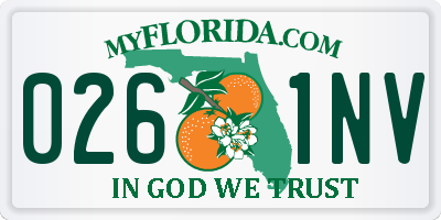 FL license plate 0261NV