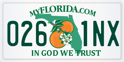 FL license plate 0261NX