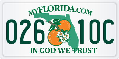 FL license plate 0261OC