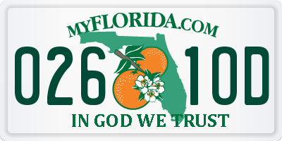 FL license plate 0261OD