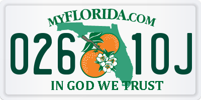 FL license plate 0261OJ