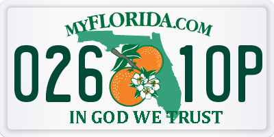 FL license plate 0261OP
