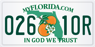 FL license plate 0261OR