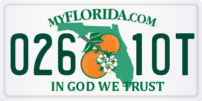 FL license plate 0261OT