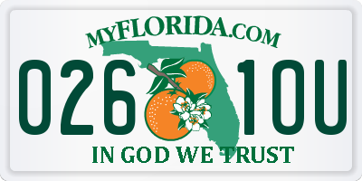 FL license plate 0261OU