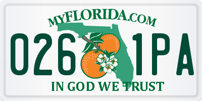 FL license plate 0261PA