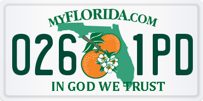 FL license plate 0261PD