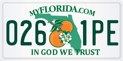 FL license plate 0261PE