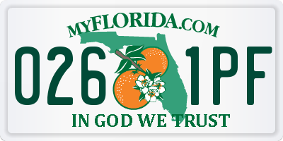 FL license plate 0261PF
