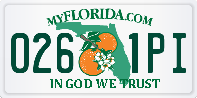 FL license plate 0261PI
