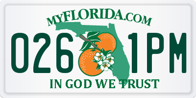FL license plate 0261PM