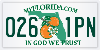 FL license plate 0261PN