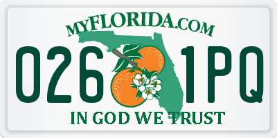 FL license plate 0261PQ
